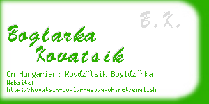 boglarka kovatsik business card